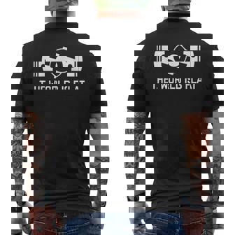 ザ・ワールド・イズ・フラット-フラット・フォー・ボクサー・エンジン Jdm レースカー メンズTシャツ バックプリント - Kawaiitshirt