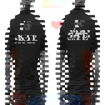 シアトル I Hearteattle I Loveeattle メンズTシャツ バックプリント - Kawaiitshirt