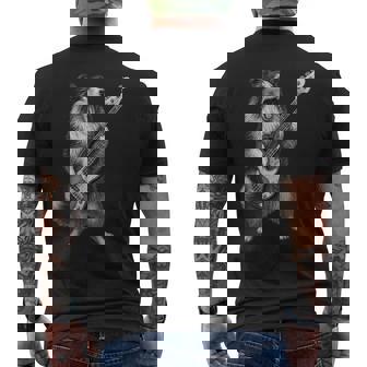 シェットランド・シープドッグ ベース・ギター ロックミュージック 犬好き メンズTシャツ バックプリント - Kawaiitshirt
