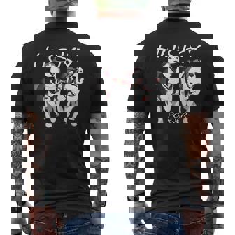 シベリアンハスキーパワーすごいかわいいハスキー メンズTシャツ バックプリント - Kawaiitshirt