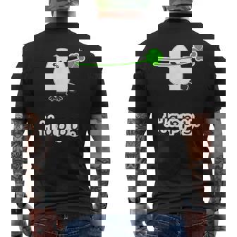 シマエナガ『四つ葉のクローバー』白い鳥【どうぶつフレンズ】動物 ゆるくて かわいい キャラクター イラスト メンズTシャツ バックプリント - Kawaiitshirt