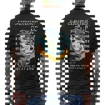 シュレディンガーの猫指名手配教授 科学物理教師 メンズTシャツ バックプリント - Kawaiitshirt