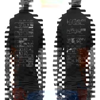 シンセサイザー 猫 アナログ シンセ ミュージシャン モジュラー テクノ Dj メンズTシャツ バックプリント - Kawaiitshirt