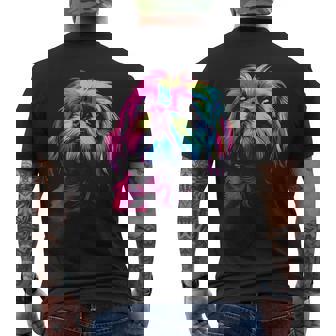 シーズー グラフィック ペット イラスト 犬 シーズー メンズTシャツ バックプリント - Kawaiitshirt