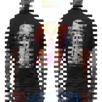 シーズー ボバティー バブルティー アニメ カワイイ 犬 メンズTシャツ バックプリント - Kawaiitshirt