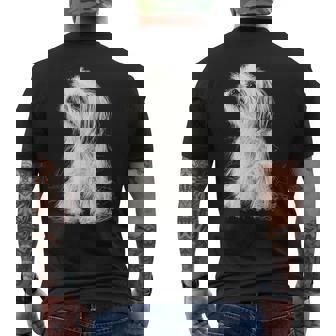 シーズー 犬 グラフィック ペット イラスト シーズー メンズTシャツ バックプリント - Kawaiitshirt