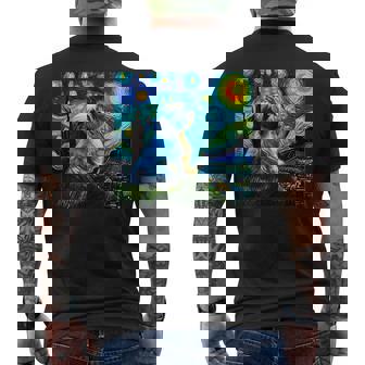 シーズー 面白いtシャツ 犬 ゴッホ 星月夜 かわいい メンズ 子供 おもしろ 服 グッズ ネタ メンズTシャツ バックプリント - Kawaiitshirt