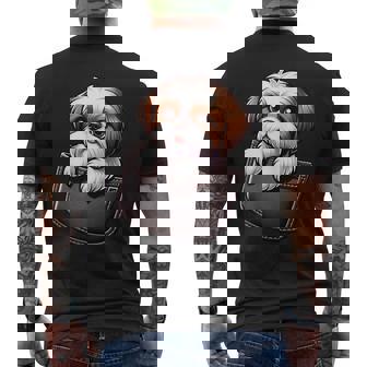 シーズーインポケット シーズー犬好き メンズTシャツ バックプリント - Kawaiitshirt