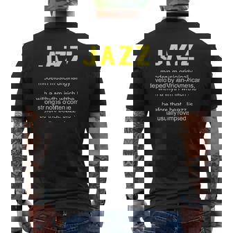 ジャズ音楽辞書の定義面白いジャズミュージシャンヴィンテージ Jazz メンズTシャツ バックプリント - Kawaiitshirt