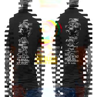 ジャマイカ かわいいラスタ テディベア ジャー ブレス レゲエ ルーツ メンズTシャツ バックプリント - Kawaiitshirt