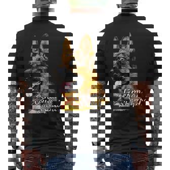 ジャーマンシェパード犬 愛国的なジャーマンシェパード警察犬 メンズTシャツ バックプリント - Kawaiitshirt