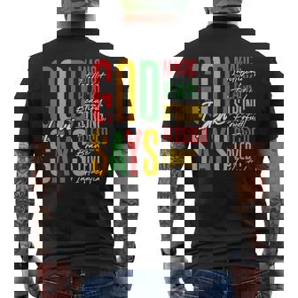 ジューンティーンス・ブラック・ガール・クリスチャン・ゴッドは私が強く祝福されていると言う メンズTシャツ バックプリント - Kawaiitshirt