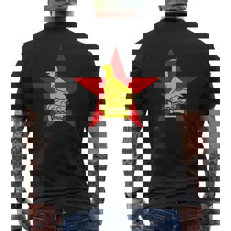ジンバブエ ソープストーン バードフラッグ メンズTシャツ バックプリント - Kawaiitshirt