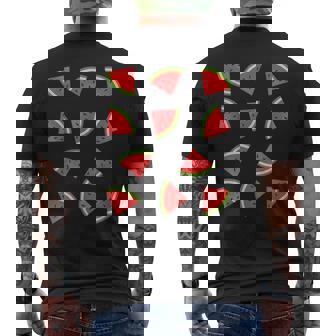 スイカ柄 フルーツスライス スイカ コスチューム メンズTシャツ バックプリント - Kawaiitshirt