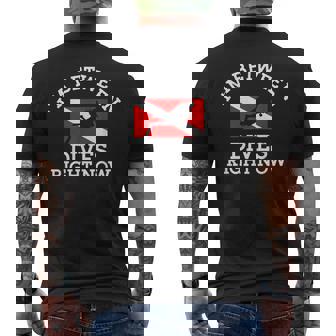 スキューバダイビング ダイバー ダウン ダイブ フラッグ ダイブ メンズTシャツ バックプリント - Kawaiitshirt