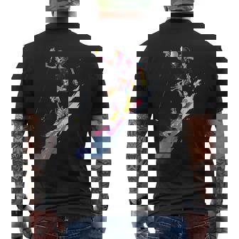 スキー スケルトン スキーヤー ダウンヒル 雪 冬 スキー メンズTシャツ バックプリント - Kawaiitshirt