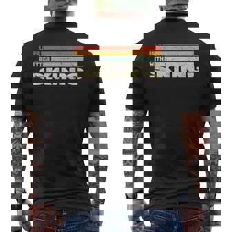 スキースノースキーヤーとレトロなスノウスキーで人生はより良い。 メンズTシャツ バックプリント - Kawaiitshirt