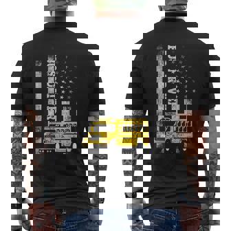 スクールバスドライバー アメリカ国旗 スクールバスドライバー用 メンズTシャツ バックプリント - Kawaiitshirt