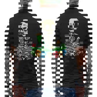 スケルトン ポーカー トランプ ギャンブル カジノ スカル ゲーム カード メンズTシャツ バックプリント - Kawaiitshirt