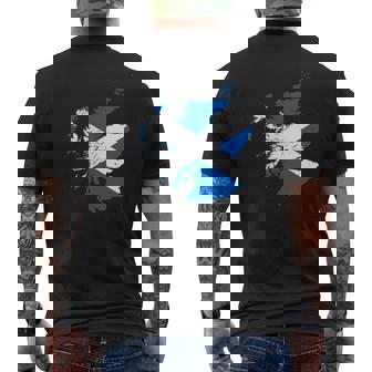 スコットランドの地図と旗の胸のロゴ スコットランドのお土産 メンズTシャツ バックプリント - Kawaiitshirt