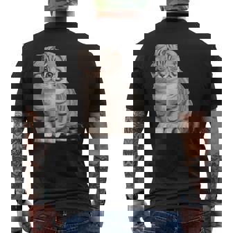 スコティッシュフォールド シンプルデザイン メンズTシャツ バックプリント - Kawaiitshirt