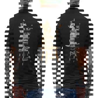 スコティッシュ・テリア・ドッグ ブルーグラス バンジョー選手 メンズTシャツ バックプリント - Kawaiitshirt