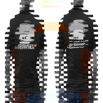 スシゲーム〜ヘイラッシャイ！！〜 サーモン Cぽむこ お寿司 かわいい キャラクター メンズTシャツ バックプリント - Kawaiitshirt