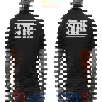 スタッフ ワーカー 社員 ワーククルーの言葉 スタッフ オン A ティー メンズTシャツ バックプリント - Kawaiitshirt