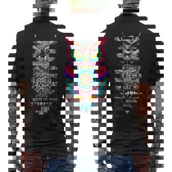 ストリートアートファンのためのストリートアートフクロウ、アーティストスプレー。 メンズTシャツ バックプリント - Kawaiitshirt