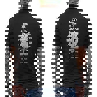 ストリートウェア風のミニマルなクマのイラスト メンズTシャツ バックプリント - Kawaiitshirt