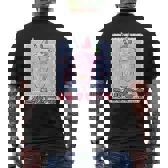 ストロベリー ミルクセーキ レトロ 90年代 2000年代 かわいい アニメ 美学 メンズTシャツ バックプリント - Kawaiitshirt