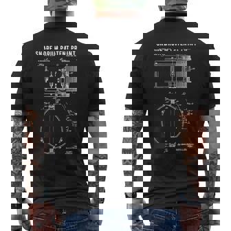 スネアドラム特許プリント 1939年 ビンテージ特許ミュージックアート メンズTシャツ バックプリント - Kawaiitshirt
