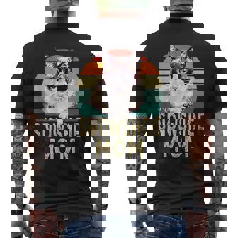 スノーシュー 猫 ママ レトロ ヴィンテージ 面白い I Love My Cat メンズTシャツ バックプリント - Kawaiitshirt