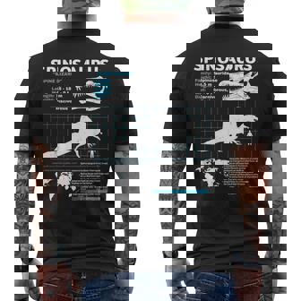 スピノサウルスのファクトシート メンズTシャツ バックプリント - Kawaiitshirt