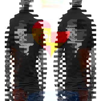 スペインとドイツのハーフaのかっこいい国旗 スペイン ドイツの国旗 Pain German Flag メンズTシャツ バックプリント - Kawaiitshirt