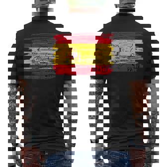 スペイン国旗の絵、スペインの地図のスケッチ。 メンズTシャツ バックプリント - Kawaiitshirt