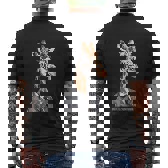 スーツ姿の面白いキリン メンズTシャツ バックプリント - Kawaiitshirt