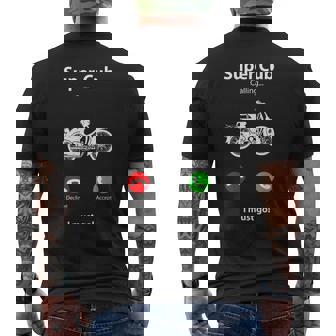 スーパーカブc100 原付バイク レトロジャパン メンズTシャツ バックプリント - Kawaiitshirt