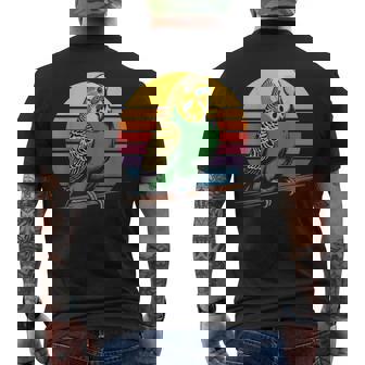 セキセイインコ レトロ セキセイインコ メンズTシャツ バックプリント - Kawaiitshirt