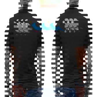 セキセイインコ鳥、セキセイインコ青い鳥 メンズTシャツ バックプリント - Kawaiitshirt