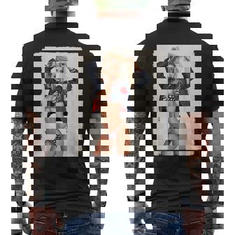 セクシーガールグラフィックtシャツ ブロンドボンシェルビキニピンナップガール メンズTシャツ バックプリント - Kawaiitshirt