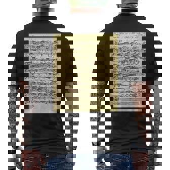 セバスティアン・バッハ ソナタ 楽譜 古典作曲家クラス メンズTシャツ バックプリント - Kawaiitshirt