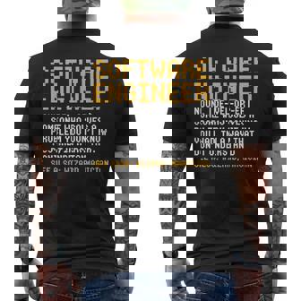 ソフトウェアエンジニア定義面白いコンピュータサイエンスジョーク メンズTシャツ バックプリント - Kawaiitshirt