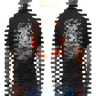 タイガー 動物 グラフィックアート トラ メンズTシャツ バックプリント - Kawaiitshirt