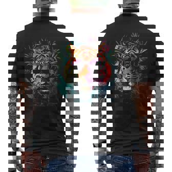 タイガーフェイス 動物好きモチーフ サングラス イラスト 虎 メンズTシャツ バックプリント - Kawaiitshirt