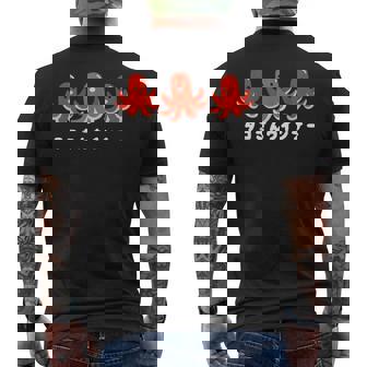 タコのウィンナー タコの食べ物のイラスト かわいい 面白い メンズTシャツ バックプリント - Kawaiitshirt