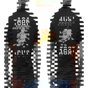 タコキャットは後ろ向きに綴られたタコキャット 愛猫とタコス メンズTシャツ バックプリント - Kawaiitshirt