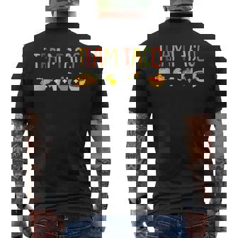 タコチューズデイの楽しみは、タコス好きのためのデザイン メンズTシャツ バックプリント - Kawaiitshirt