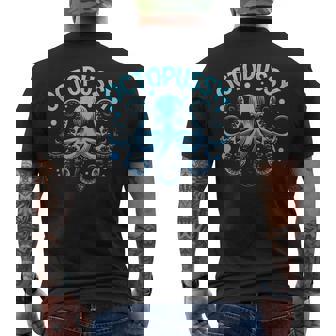 タコ猫 蛸 海 海 動物 駄じゃれ メンズTシャツ バックプリント - Kawaiitshirt