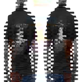 タバコ 子猫 おもしろい 喫煙 猫 ミーム バカ 脳腐 メンズTシャツ バックプリント - Kawaiitshirt